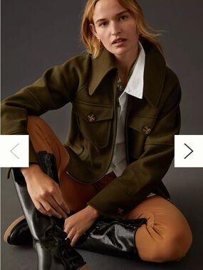 Avec Les Filles sold Anthropologie olive green zip up layering jacket small EUC